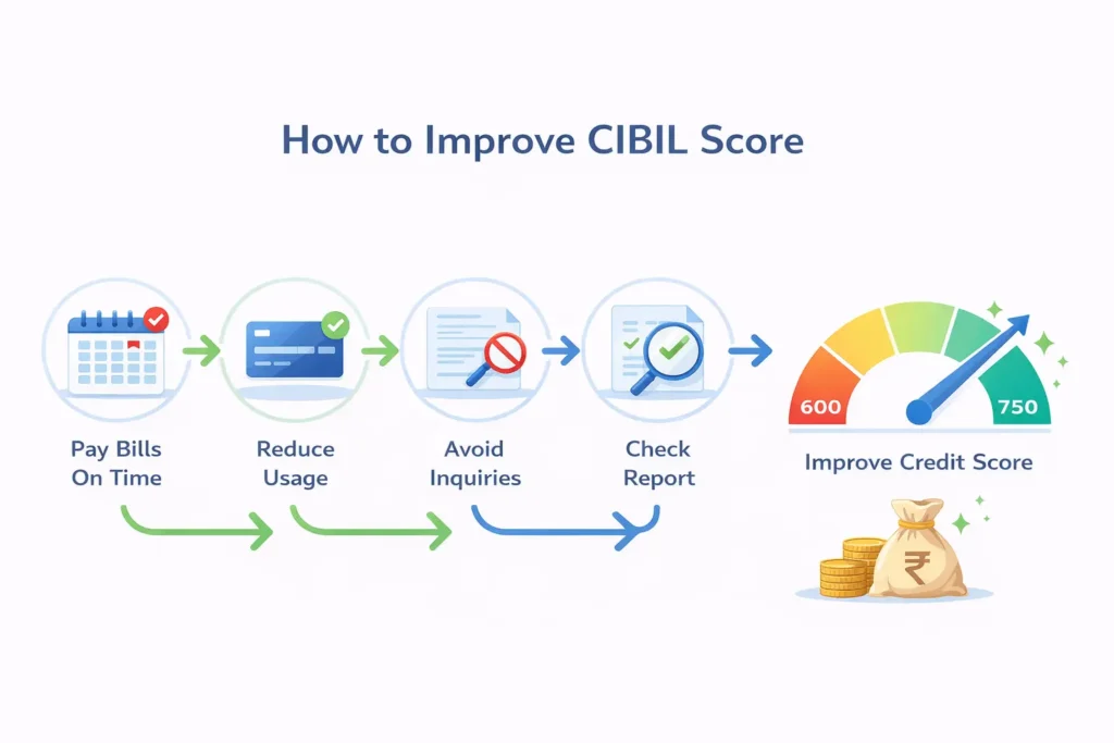 steps to improve cibil score fast india